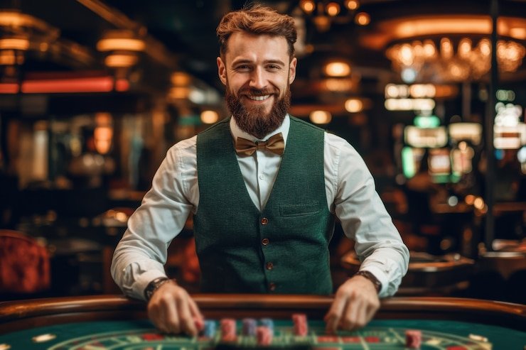 Tampilan dashboard kategori game dengan sepak bola, dealer hidup, dan slot